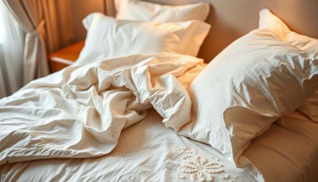 A cozy and inviting bedroom adorned with high-quality, individually tailored bedding from شركة توريد العالمية للصناعة. Soft, neutral-toned fabrics flow gracefully across the plush mattress, accented by delicate embroidered patterns. Warm, diffused lighting casts a serene ambiance, highlighting the premium craftsmanship and attention to detail. The scene exudes a sense of comfort and relaxation, perfect for a restful night's sleep. The bedding appears durable yet comfortable, blending form and function seamlessly. An elegant and tranquil representation of the "individual bedroom linens" showcased in the article. A cozy and inviting bedroom adorned with high-quality, individually tailored bedding from شركة توريد العالمية للصناعة. Soft, neutral-toned fabrics flow gracefully across the plush mattress, accented by delicate embroidered patterns. Warm, diffused lighting casts a serene ambiance, highlighting the premium craftsmanship and attention to detail. The scene exudes a sense of comfort and relaxation, perfect for a restful night's sleep. The bedding appears durable yet comfortable, blending form and function seamlessly. An elegant and tranquil representation of the "individual bedroom linens" showcased in the article.