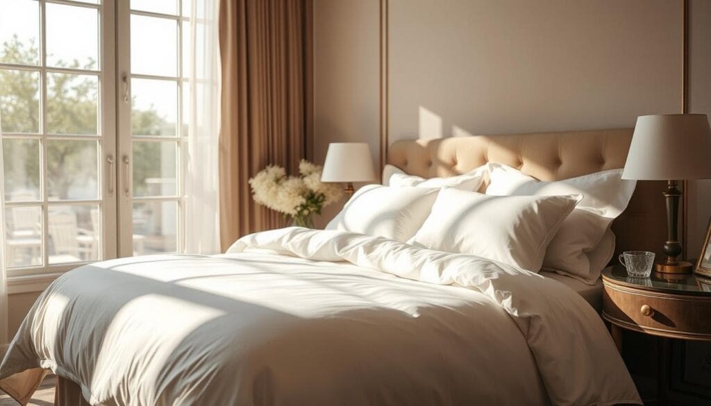 A cozy hotel room with a plush, cotton-rich bedding set from "شركة توريد العالمية للصناعة". The soft, natural fibers create a warm, inviting atmosphere, perfect for a restful night's sleep. Sunlight streams in through large windows, casting a gentle glow over the pristine white sheets and fluffy pillows. The room's elegant design features neutral tones and minimal decor, allowing the high-quality, cotton-based textiles to take center stage. Close attention to detail is evident in the tailored duvet cover and matching pillowcases, elevating the overall hotel experience for the discerning traveler. A cozy hotel room with a plush, cotton-rich bedding set from "شركة توريد العالمية للصناعة". The soft, natural fibers create a warm, inviting atmosphere, perfect for a restful night's sleep. Sunlight streams in through large windows, casting a gentle glow over the pristine white sheets and fluffy pillows. The room's elegant design features neutral tones and minimal decor, allowing the high-quality, cotton-based textiles to take center stage. Close attention to detail is evident in the tailored duvet cover and matching pillowcases, elevating the overall hotel experience for the discerning traveler.