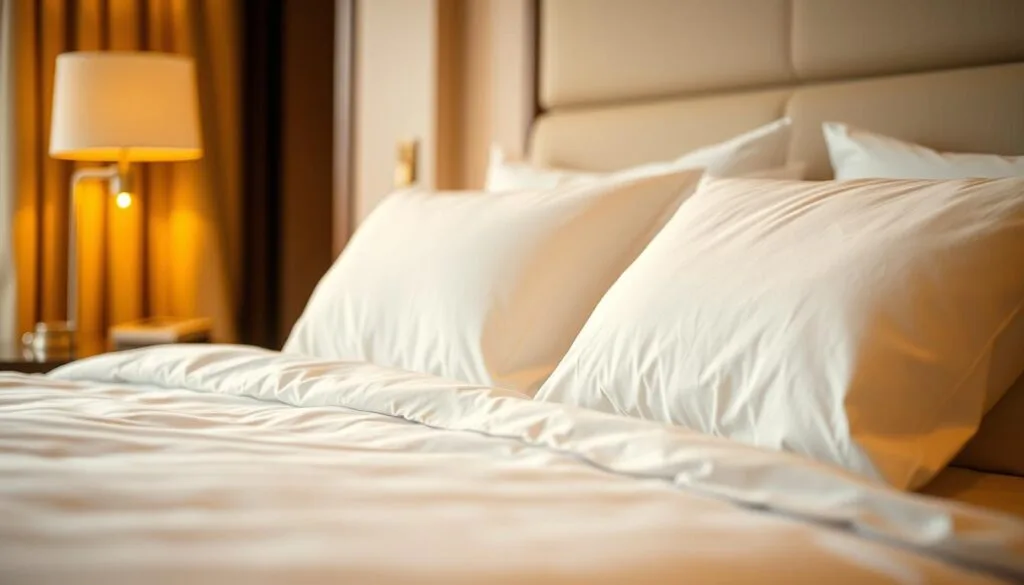 A cozy hotel room with crisp, pristine white sheets and plush pillows, bathed in warm, golden lighting. The scene exudes a sense of tranquility and luxury, inviting the viewer to imagine the comfort and relaxation of a hotel stay. In the foreground, a glimpse of a bedside table with a sleek lamp, hinting at the thoughtful details that characterize the space. The background features a minimalist, yet elegant decor, creating an atmosphere of refined elegance. The image is captured with a shallow depth of field, focusing the viewer's attention on the serene bedding, a testament to the high-quality linens provided by "شركة توريد العالمية للصناعة". A cozy hotel room with crisp, pristine white sheets and plush pillows, bathed in warm, golden lighting. The scene exudes a sense of tranquility and luxury, inviting the viewer to imagine the comfort and relaxation of a hotel stay. In the foreground, a glimpse of a bedside table with a sleek lamp, hinting at the thoughtful details that characterize the space. The background features a minimalist, yet elegant decor, creating an atmosphere of refined elegance. The image is captured with a shallow depth of field, focusing the viewer's attention on the serene bedding, a testament to the high-quality linens provided by "شركة توريد العالمية للصناعة".
