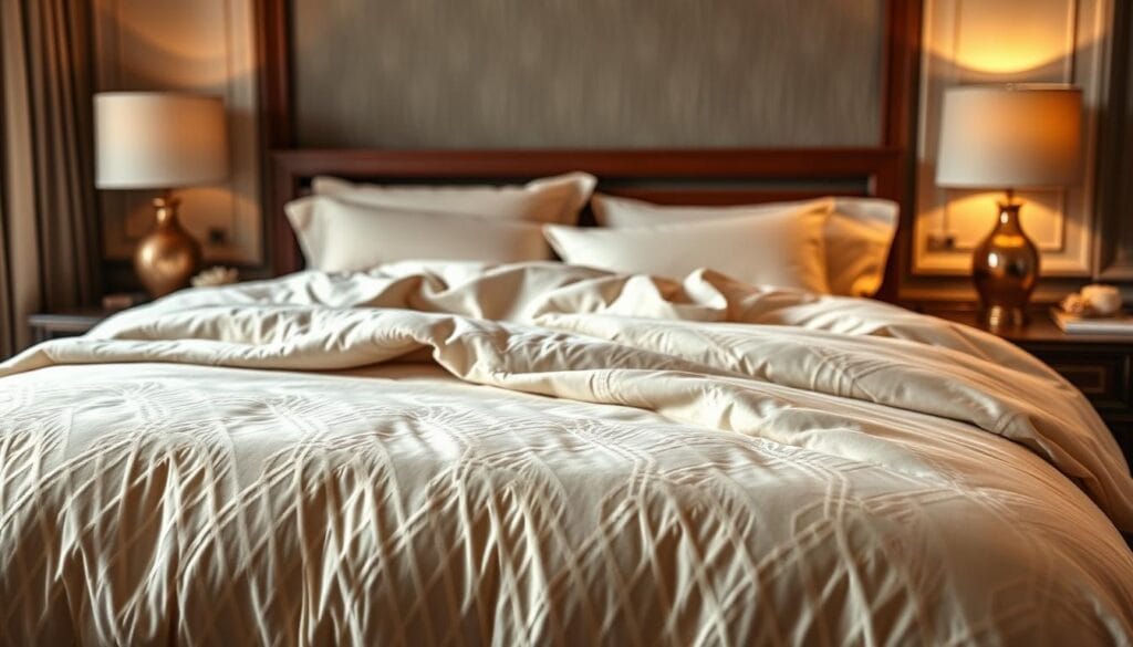 A luxurious and elegant bedroom with a plush, high-quality duvet cover in a range of soft, muted colors and patterns. The duvet cover features a simple yet refined design, showcasing the sophisticated "شركة توريد العالمية للصناعة" brand. The lighting is warm and inviting, creating a cozy and relaxing atmosphere. The duvet cover is displayed in the foreground, with the bedroom setting including a wooden headboard and side tables visible in the background. The image conveys a sense of comfort, luxury, and attention to detail, perfectly fitting the "بطانيات غرف فردية" section of the article. A luxurious and elegant bedroom with a plush, high-quality duvet cover in a range of soft, muted colors and patterns. The duvet cover features a simple yet refined design, showcasing the sophisticated "شركة توريد العالمية للصناعة" brand. The lighting is warm and inviting, creating a cozy and relaxing atmosphere. The duvet cover is displayed in the foreground, with the bedroom setting including a wooden headboard and side tables visible in the background. The image conveys a sense of comfort, luxury, and attention to detail, perfectly fitting the "بطانيات غرف فردية" section of the article.