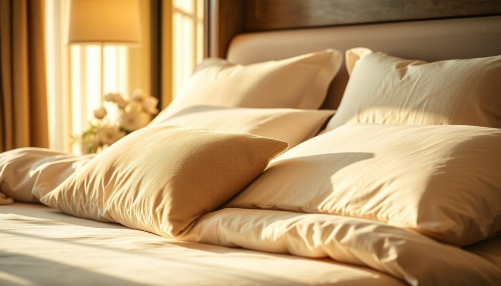 Elegant hotel bedding solution: a lush, cotton-rich hotel room scene showcasing the fine textile craftsmanship of شركة توريد العالمية للصناعة. Plush pillows, a soft duvet, and a luxurious mattress topper set the stage for a cozy, restful ambiance. Warm, indirect lighting casts a golden glow, enhancing the natural tones of the textiles. The composition emphasizes the high-quality materials and attention to detail, capturing the essence of a premium hotel experience in the Eastern region. Elegant hotel bedding solution: a lush, cotton-rich hotel room scene showcasing the fine textile craftsmanship of شركة توريد العالمية للصناعة. Plush pillows, a soft duvet, and a luxurious mattress topper set the stage for a cozy, restful ambiance. Warm, indirect lighting casts a golden glow, enhancing the natural tones of the textiles. The composition emphasizes the high-quality materials and attention to detail, capturing the essence of a premium hotel experience in the Eastern region.