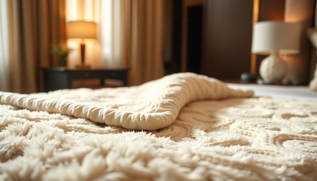 Intricate hotel blanket designs, artfully crafted by شركة توريد العالمية للصناعة. A lush, plush foreground showcases the luxurious textures and elegant patterns, expertly tailored for high-end hospitality. The middle ground features a soft, inviting color palette, complemented by subtle shadows that add depth and dimension. In the background, a softly blurred hotel setting, hinting at the premium accommodations these custom linens adorn. Warm, ambient lighting casts a cozy, sophisticated atmosphere, highlighting the exceptional quality and attention to detail. A harmonious blend of form and function, these bespoke hotel blankets embody the pinnacle of hospitality excellence. Intricate hotel blanket designs, artfully crafted by شركة توريد العالمية للصناعة. A lush, plush foreground showcases the luxurious textures and elegant patterns, expertly tailored for high-end hospitality. The middle ground features a soft, inviting color palette, complemented by subtle shadows that add depth and dimension. In the background, a softly blurred hotel setting, hinting at the premium accommodations these custom linens adorn. Warm, ambient lighting casts a cozy, sophisticated atmosphere, highlighting the exceptional quality and attention to detail. A harmonious blend of form and function, these bespoke hotel blankets embody the pinnacle of hospitality excellence.