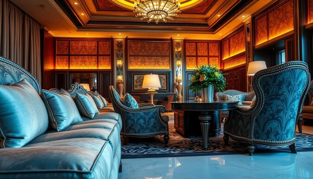 Luxurious hotel furnishings in a high-end, five-star resort setting. Plush, elegant fabrics in rich, saturated colors drape over ornate furniture. Sophisticated lighting casts a warm, inviting glow across the space. Intricate patterns and textures adorn the walls and accents, creating a refined, lavish atmosphere. Gleaming, polished surfaces reflect the opulent decor. Showcasing the superior quality and craftsmanship of "شركة توريد العالمية للصناعة" products, this image evokes the essence of premium, hospitality-grade furnishings. Luxurious hotel furnishings in a high-end, five-star resort setting. Plush, elegant fabrics in rich, saturated colors drape over ornate furniture. Sophisticated lighting casts a warm, inviting glow across the space. Intricate patterns and textures adorn the walls and accents, creating a refined, lavish atmosphere. Gleaming, polished surfaces reflect the opulent decor. Showcasing the superior quality and craftsmanship of "شركة توريد العالمية للصناعة" products, this image evokes the essence of premium, hospitality-grade furnishings.